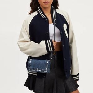 COACH Anna Foldover Clutch Crossbody With Rivets